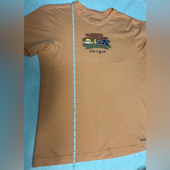 Life is Good size men’s medium orange tshirt with graphic - Picture 2 of 6
